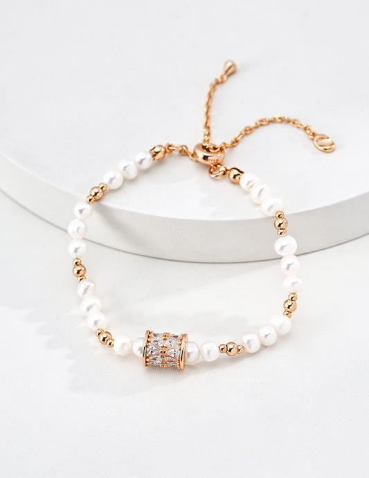 Fortuna Pearl Barrel Bracelet – view 2