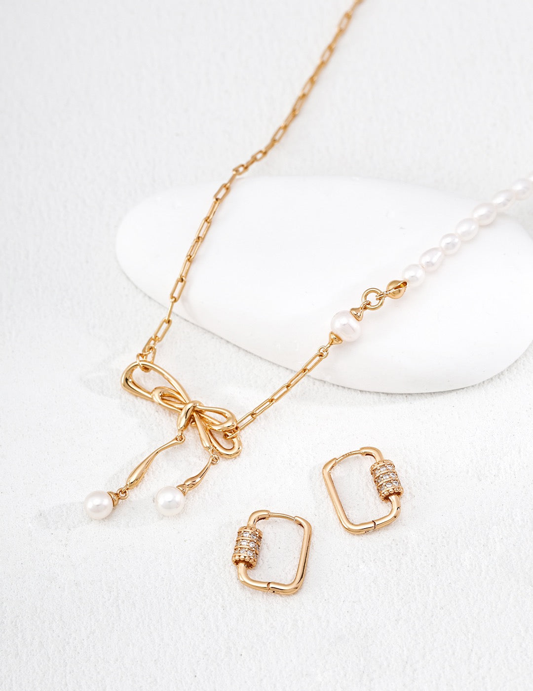 Pont Crystal Huggie Earrings – view 2