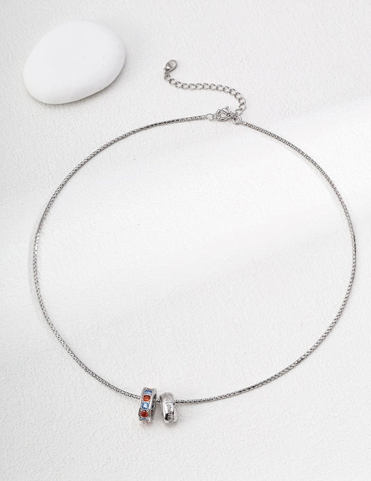 Mosaïque Gemstone Barrel Necklace — view 1
