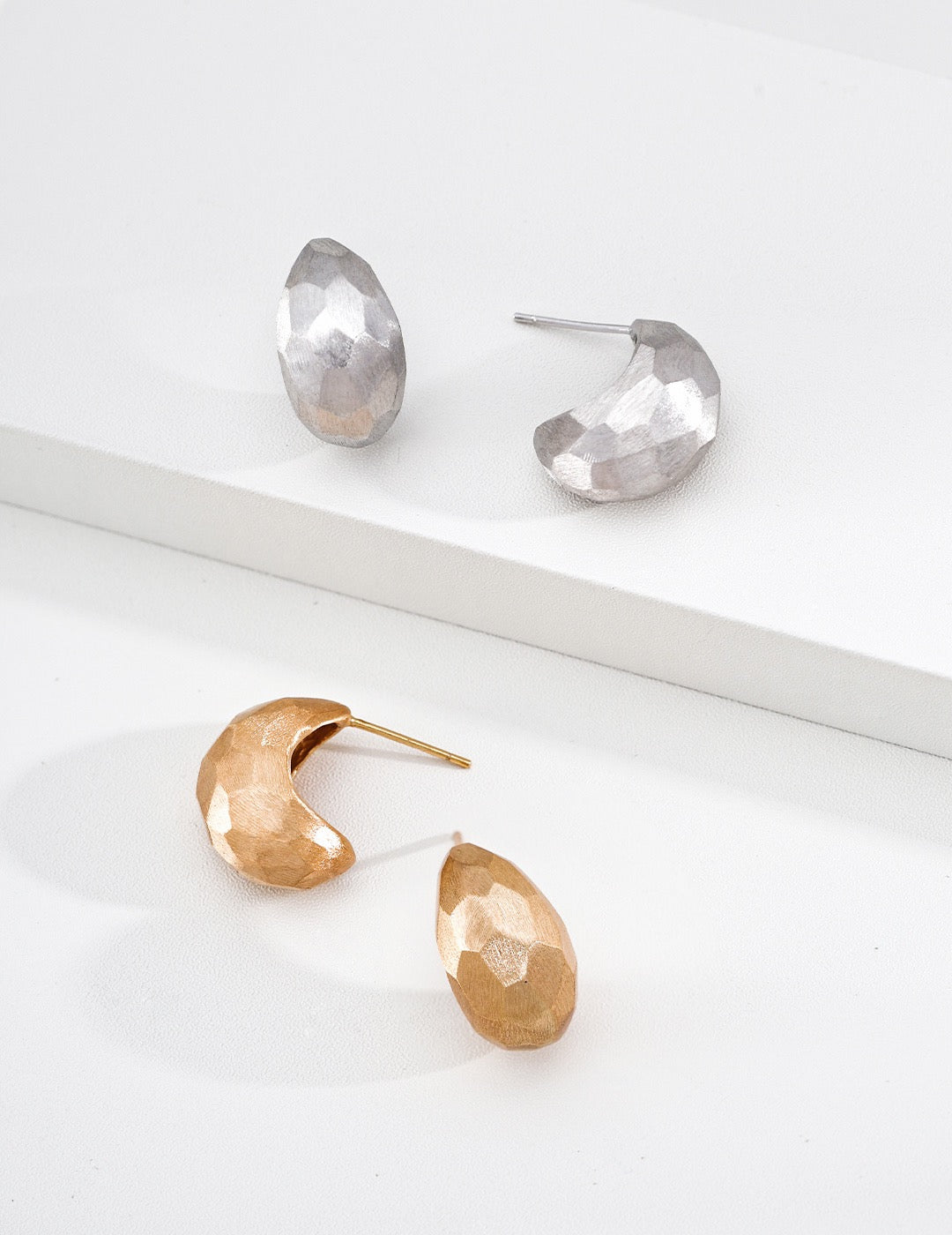 Facette Hammered Stud Earrings – view 3