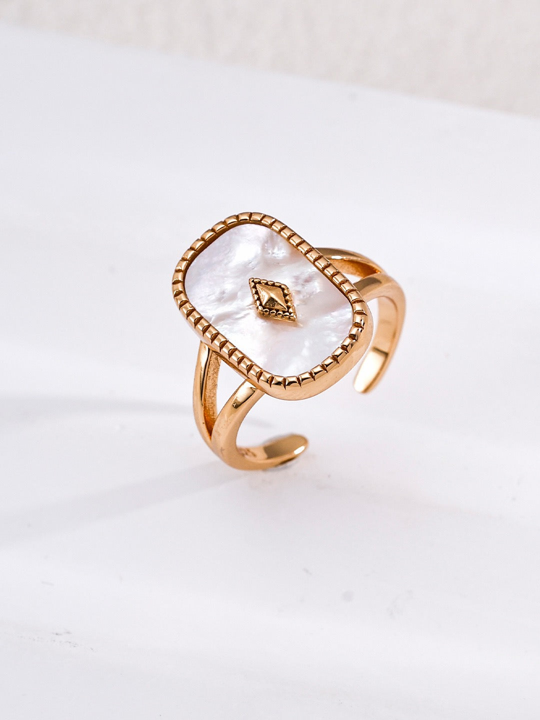 Vintage Lapis & Mother of Pearl Adjustable Ring