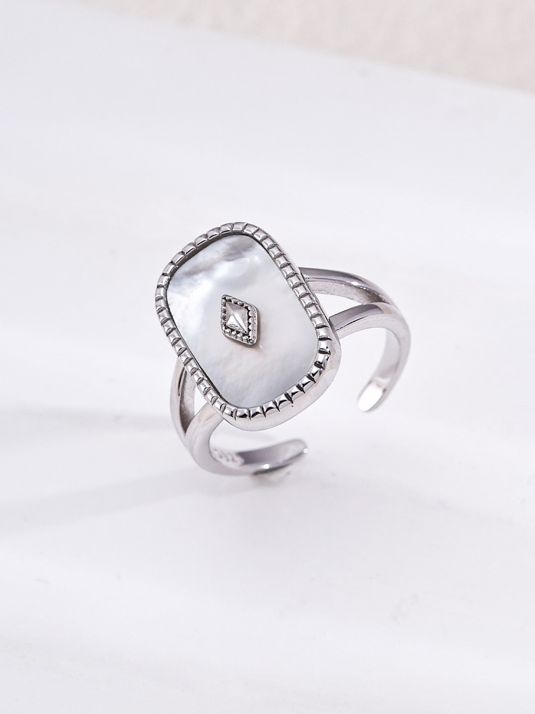 Vintage Lapis & Mother of Pearl Adjustable Ring
