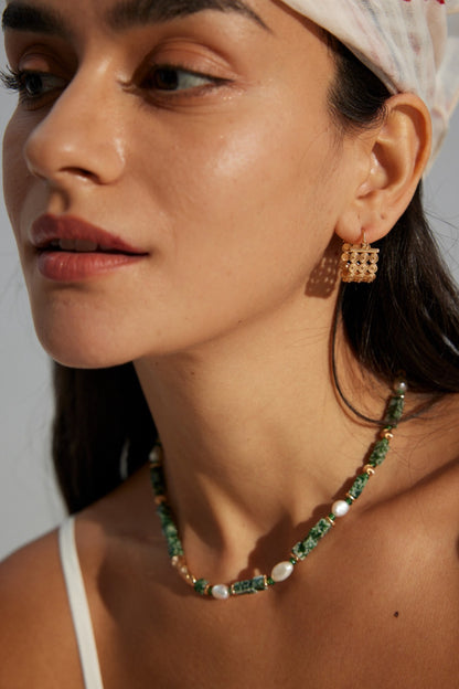 Verdant Jade & Freshwater Pearl Necklace