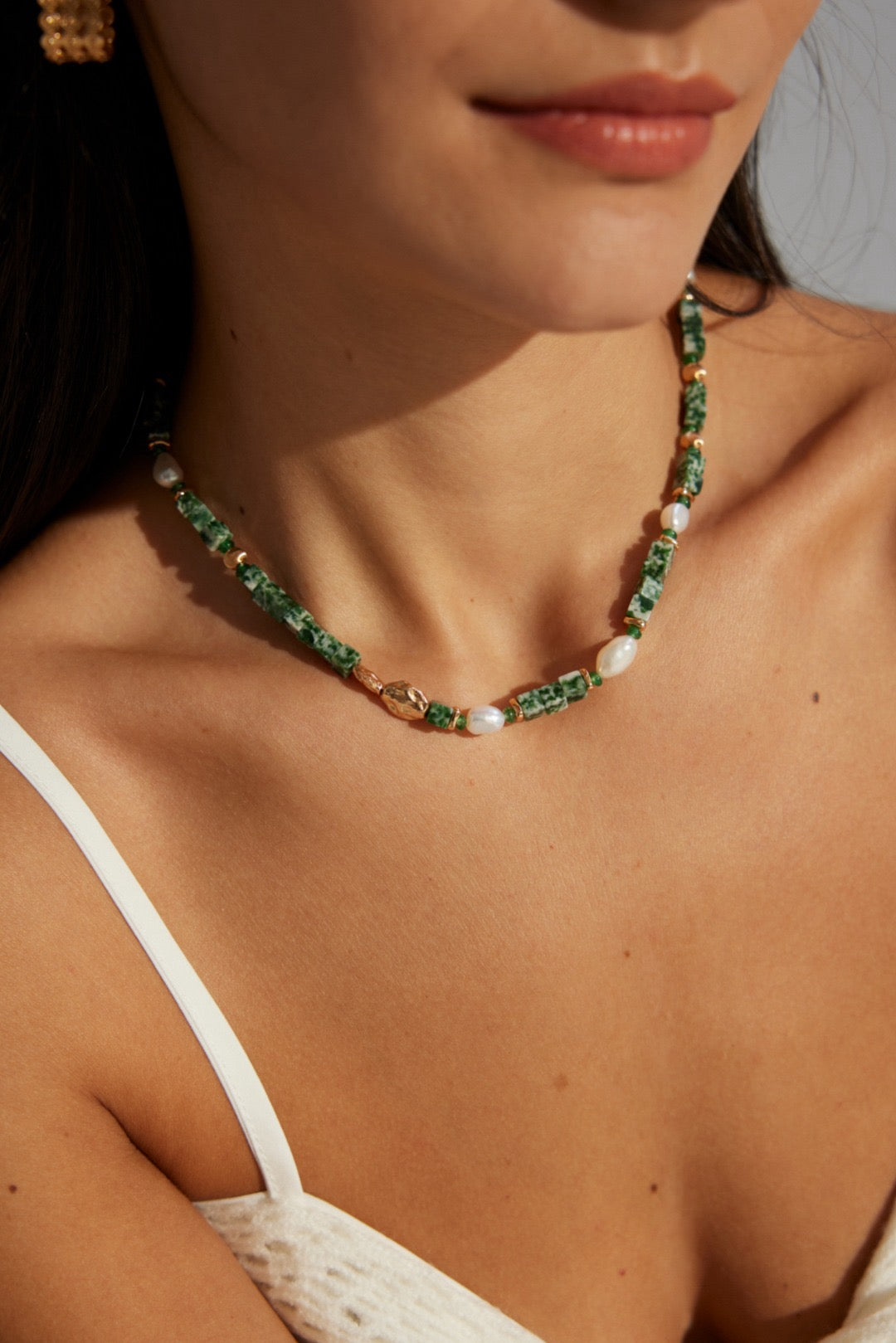 Verdant Jade & Freshwater Pearl Necklace