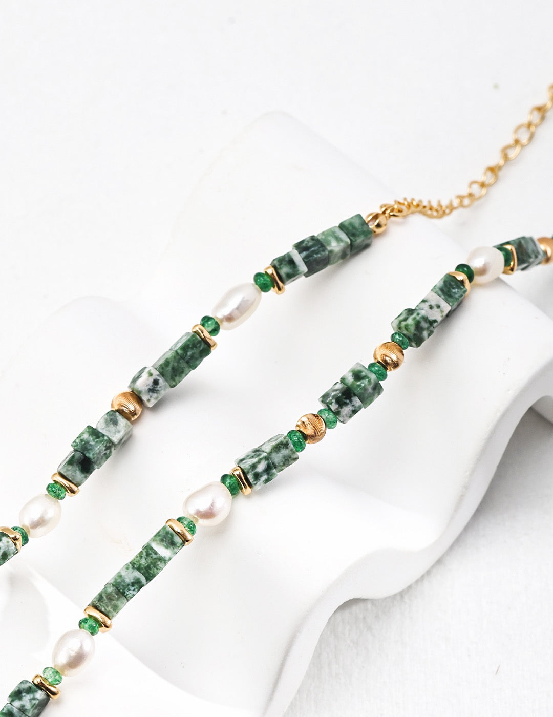 Verdant Jade & Freshwater Pearl Necklace