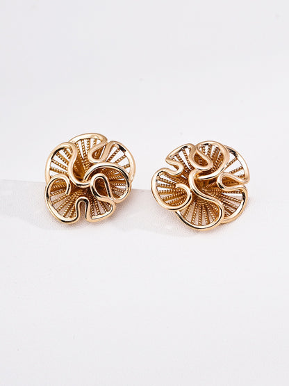 Fleuron sculptural stud earrings in gold-plated sterling silver