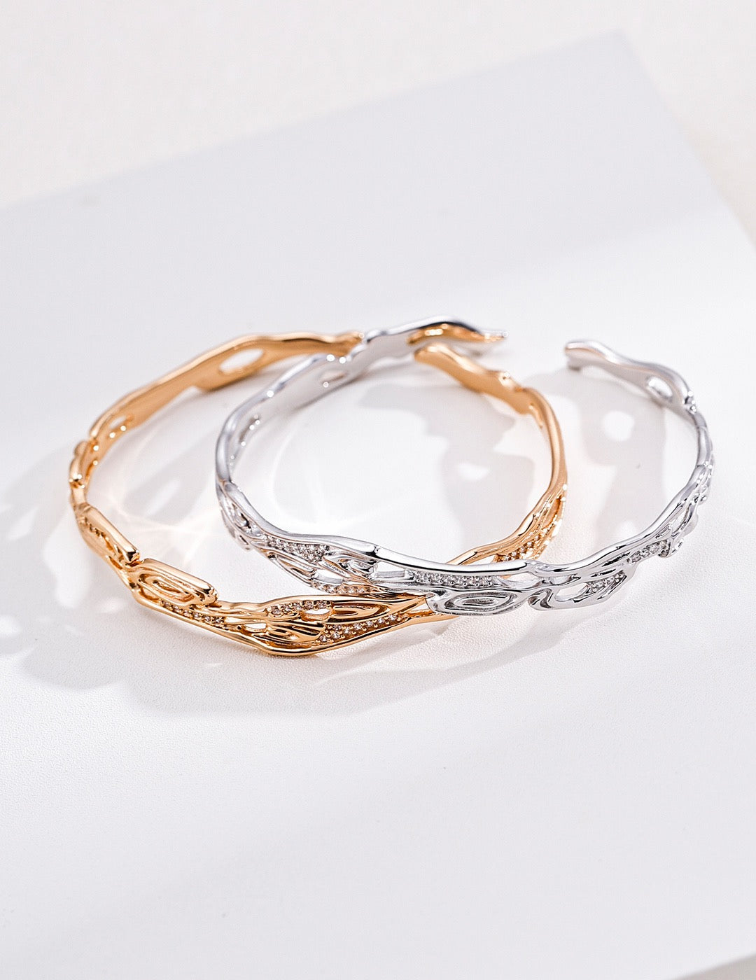 Élan crystal cuff bracelet finish options