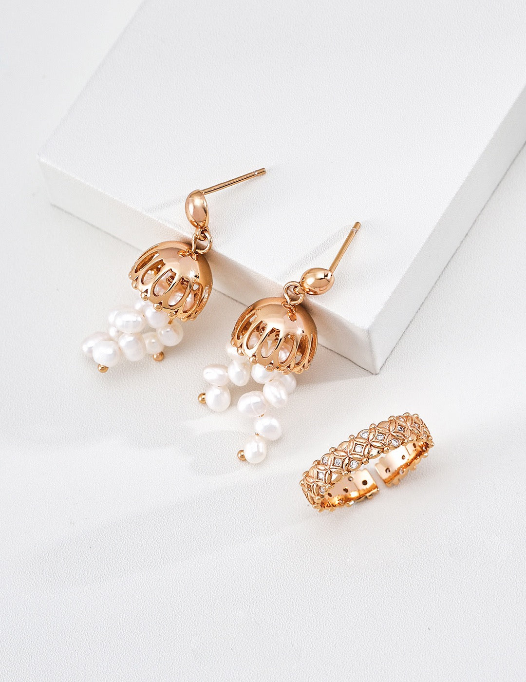Cascade Pearl Drop Earrings – view 2