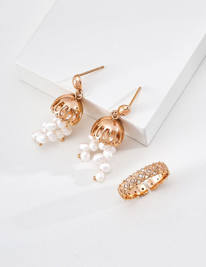 Cascade Pearl Drop Earrings – view 2