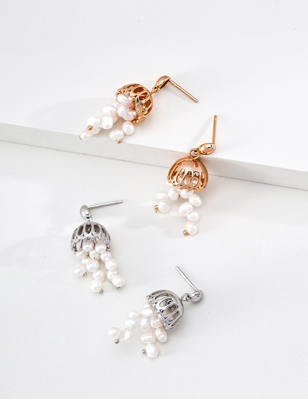Cascade Pearl Drop Earrings – view 3