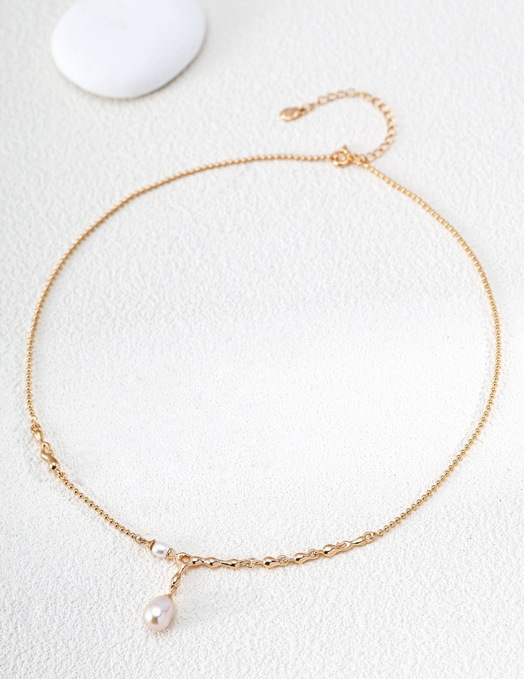 Lava Pearl Drop Necklace – view 3