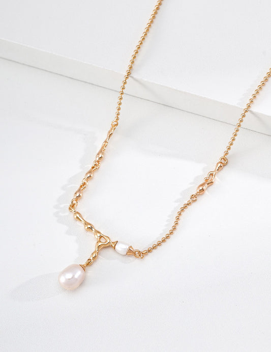 Lava Pearl Drop Necklace – view 2