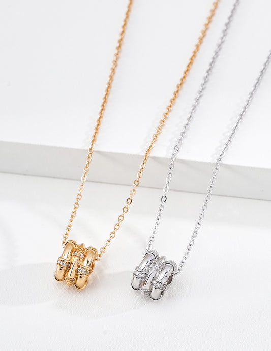 Astra fortune wheel pendant necklace in 18K gold-plated sterling silver