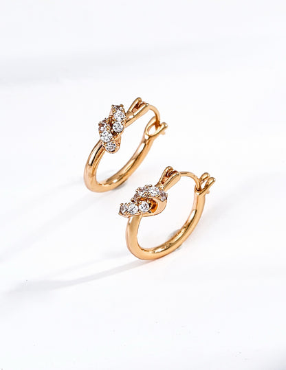 Nœud Crystal Huggie Earrings