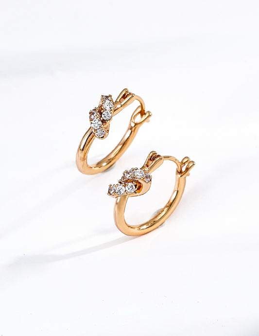 Nœud Crystal Huggie Earrings
