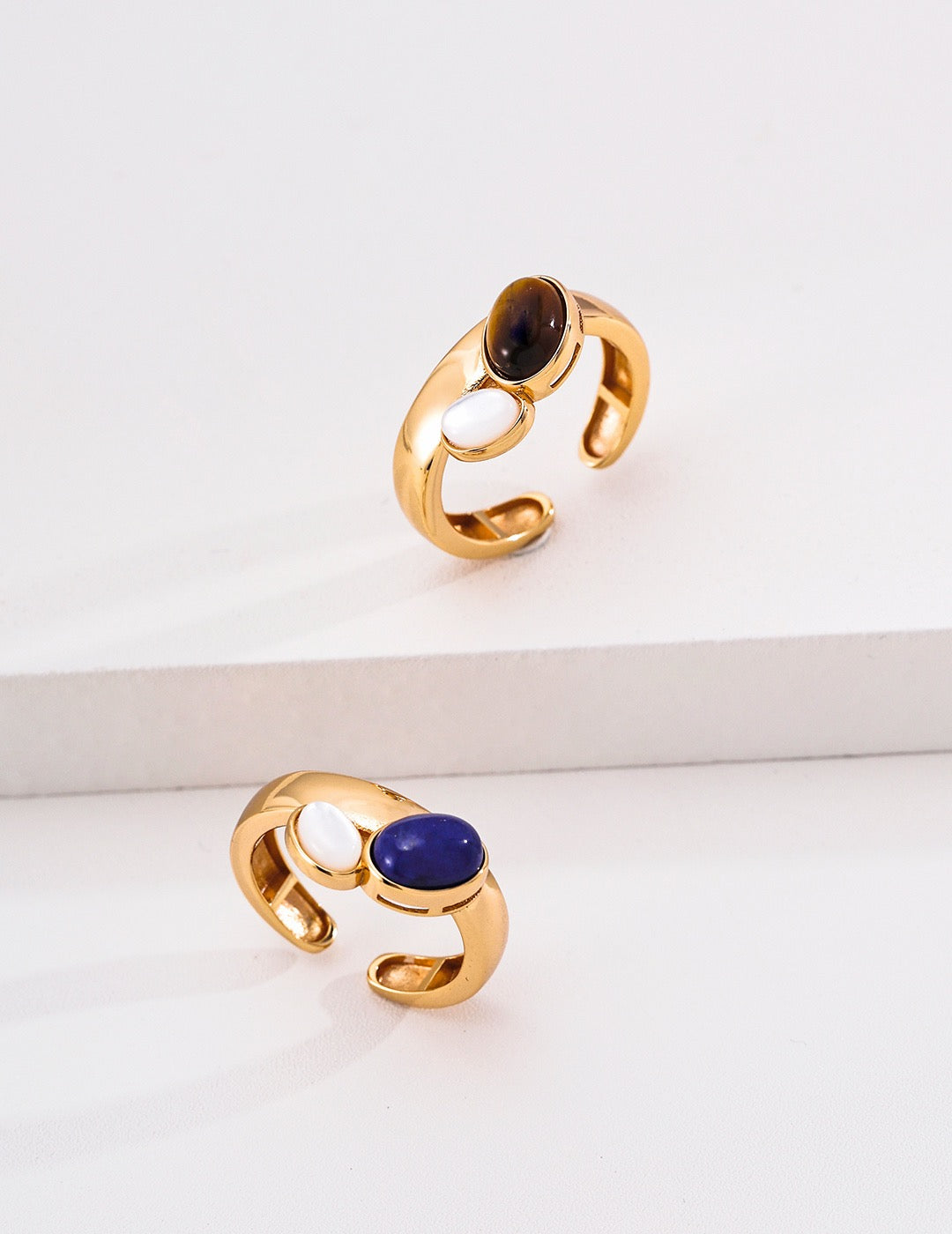 Duo Cabochon Open Ring