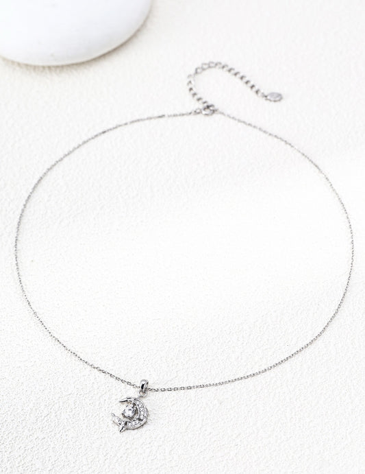 Lune Crystal Charm Necklace