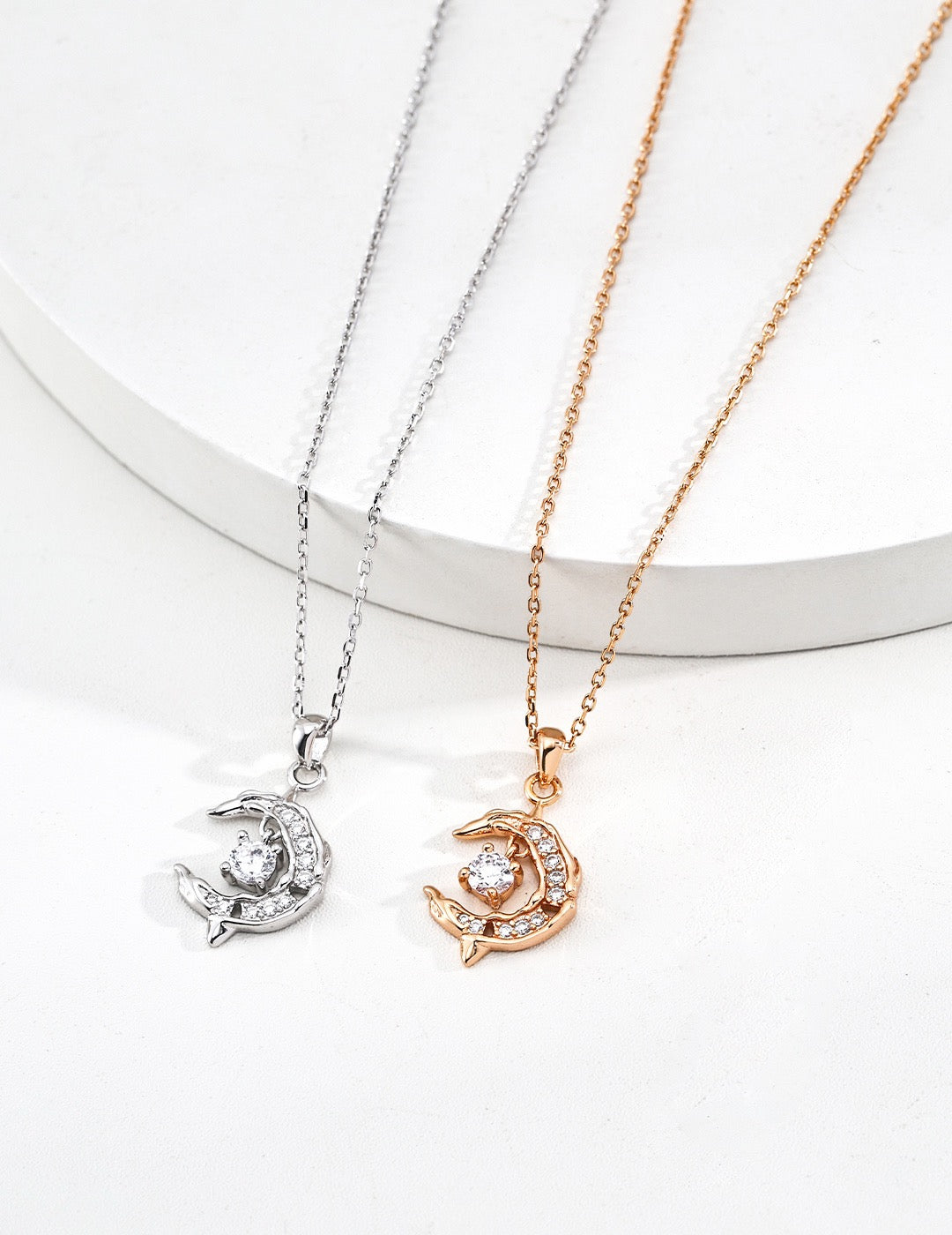 Lune Crystal Charm Necklace – view 3