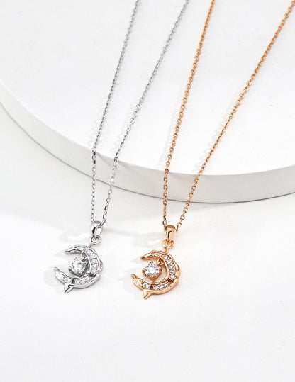 Lune Crystal Charm Necklace – view 3