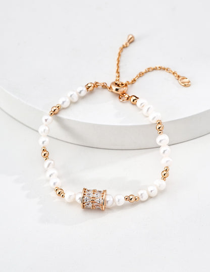 Fortuna Pearl Barrel Bracelet – view 2