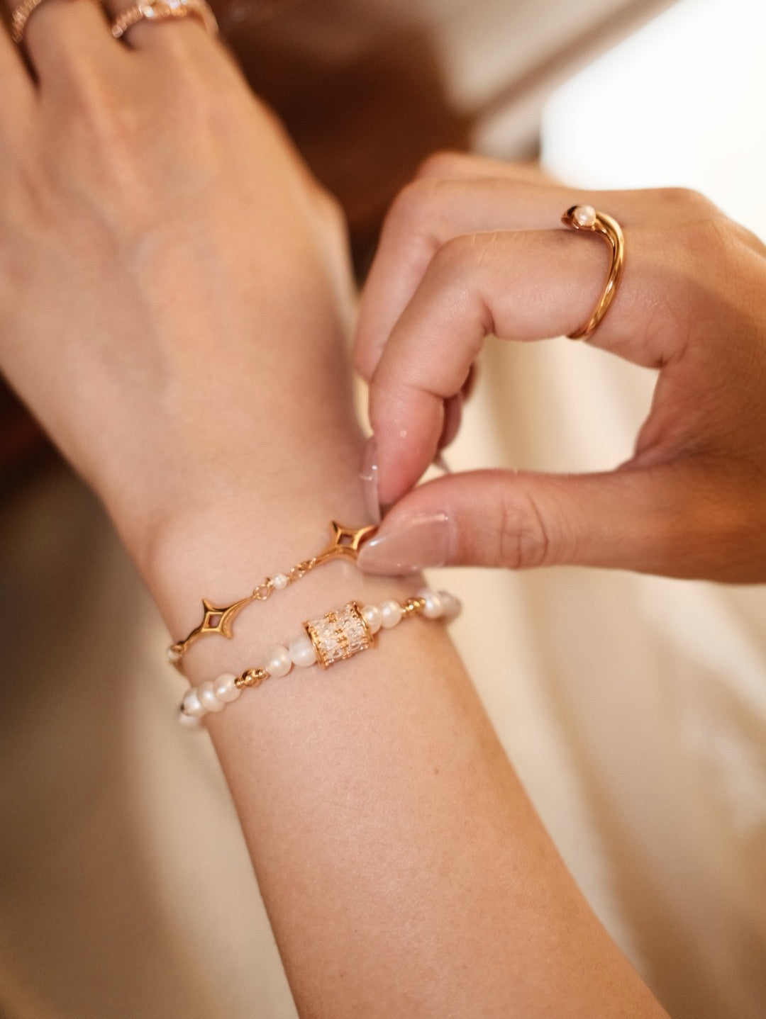 Fortuna Pearl Barrel Bracelet – view 6