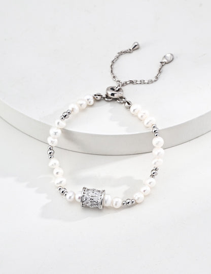 Fortuna Pearl Barrel Bracelet