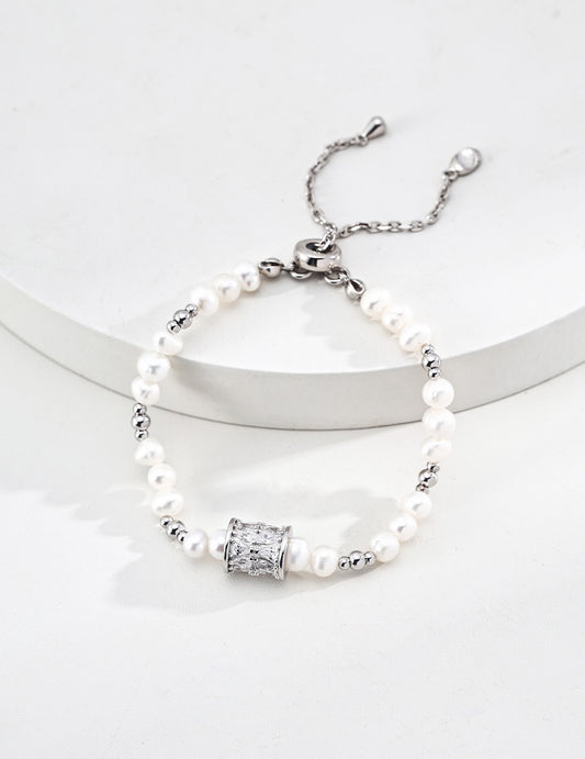 Fortuna Pearl Barrel Bracelet