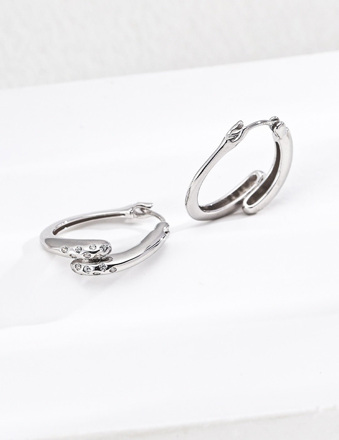 Ligne Crystal Huggie Earrings – view 2