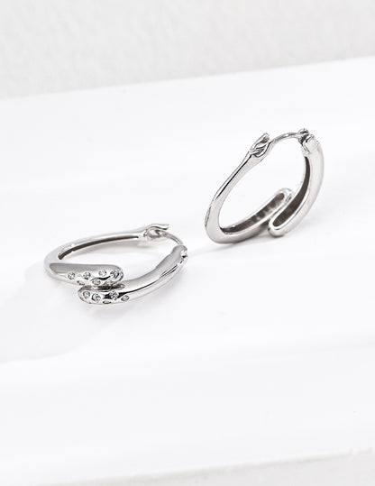 Ligne Crystal Huggie Earrings – view 2
