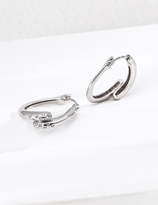Ligne Crystal Huggie Earrings – view 2