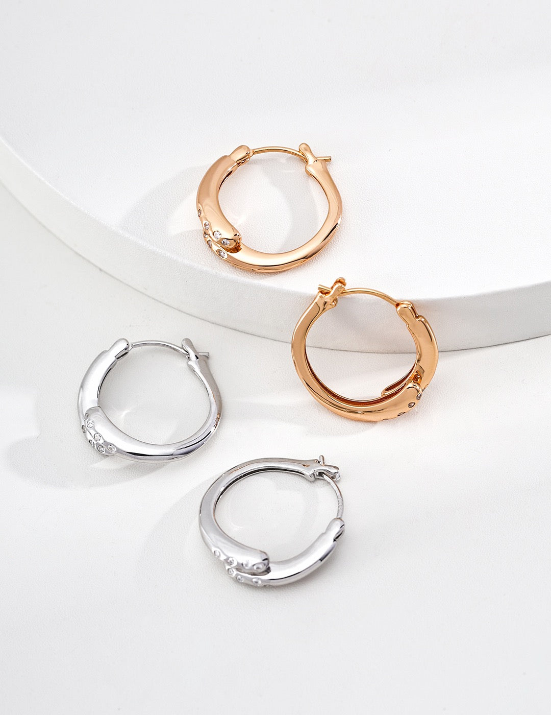 Ligne Crystal Huggie Earrings – view 4