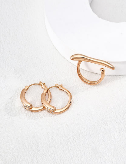 Ligne Crystal Huggie Earrings – view 3