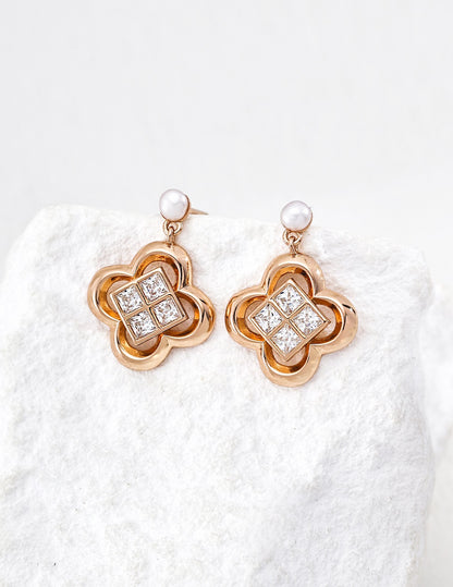 Trèfle Crystal Drop Earrings – view 2