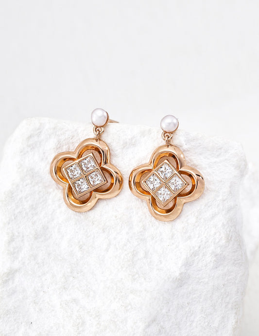Trèfle Crystal Drop Earrings – view 2