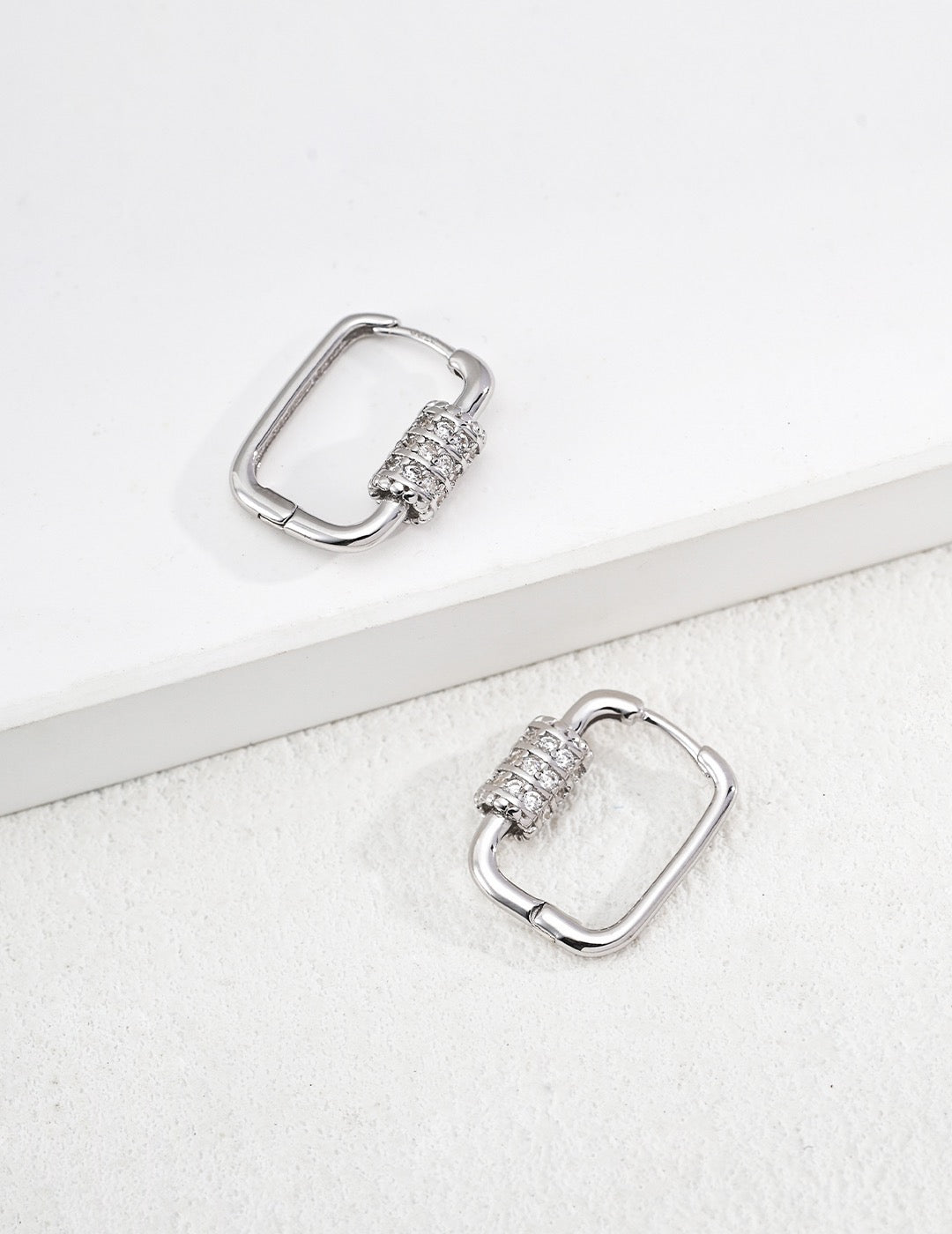 Pont Crystal Huggie Earrings – view 3