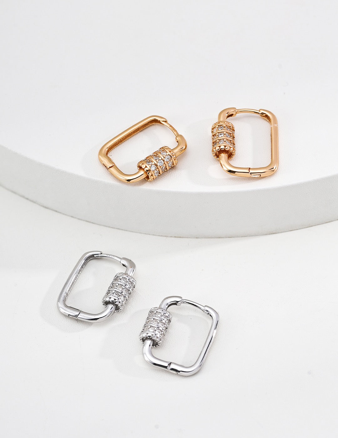 Pont Crystal Huggie Earrings – view 4