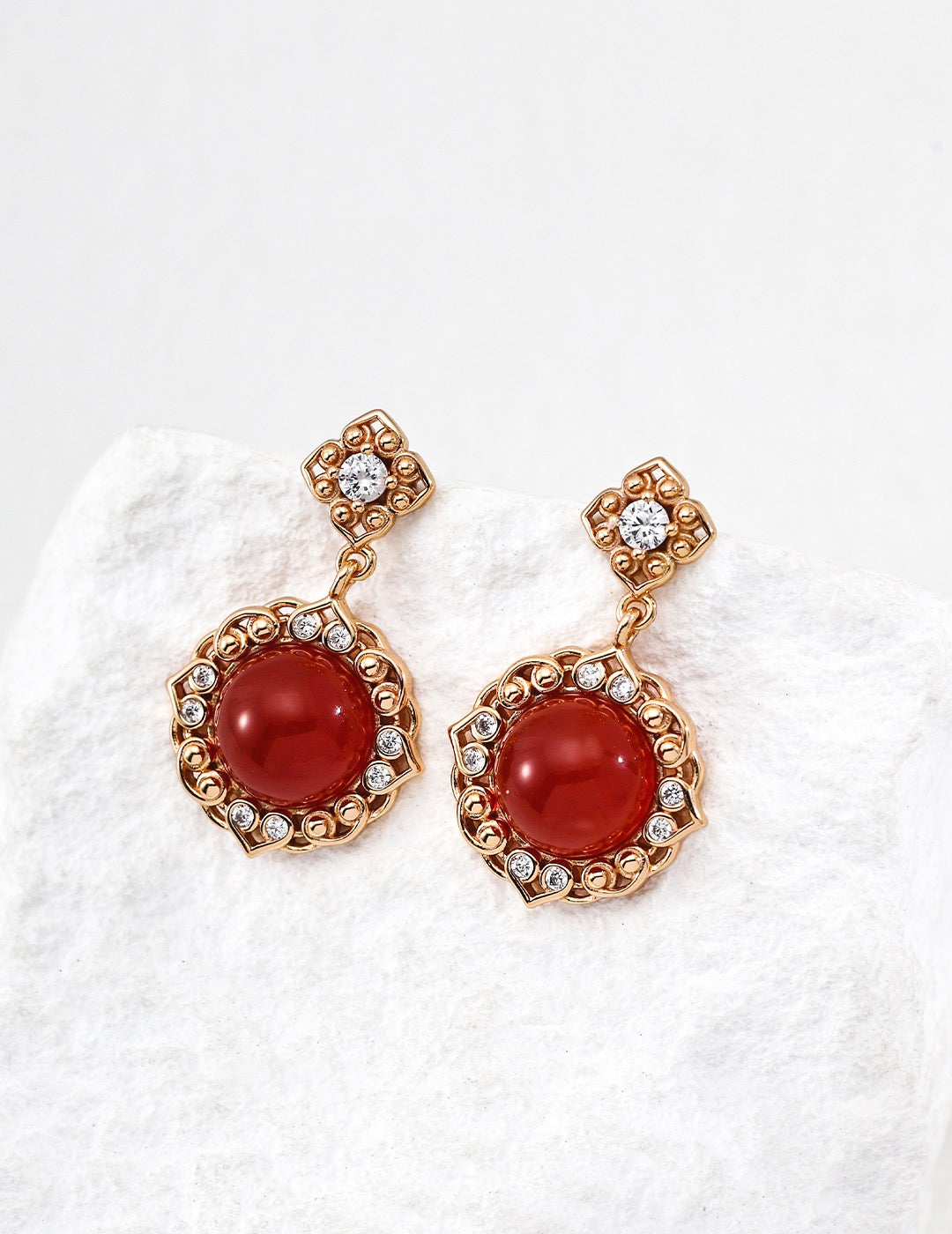 Corail Halo Drop Earrings – view 4
