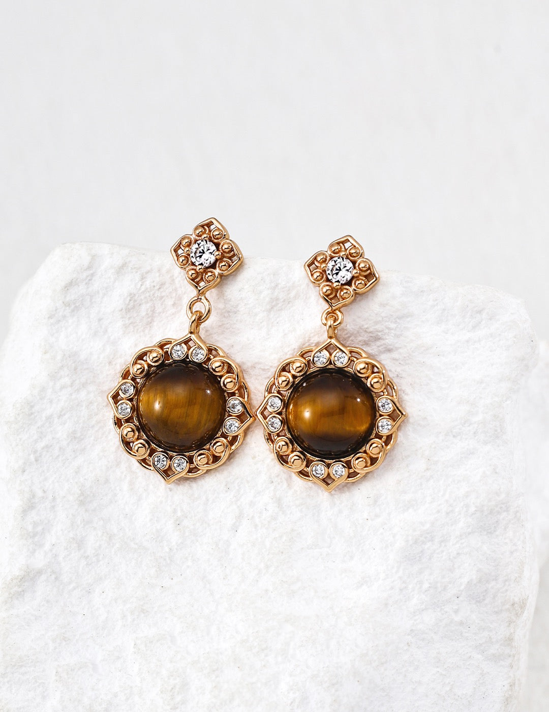 Corail Halo Drop Earrings – view 3