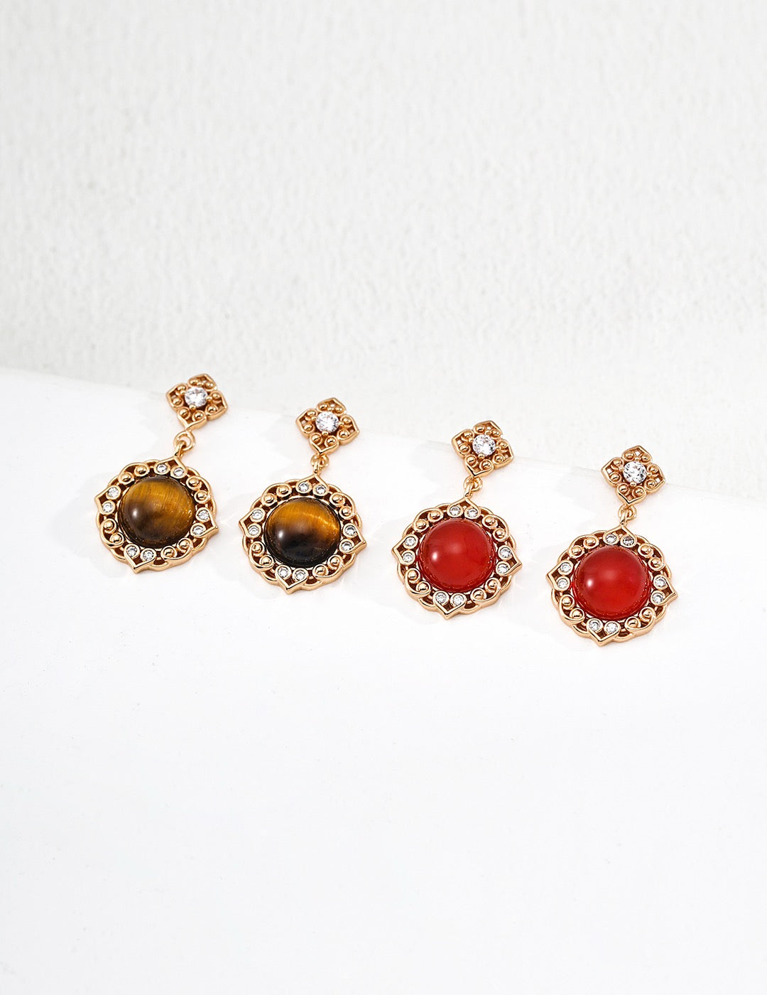 Corail Halo Drop Earrings – view 7