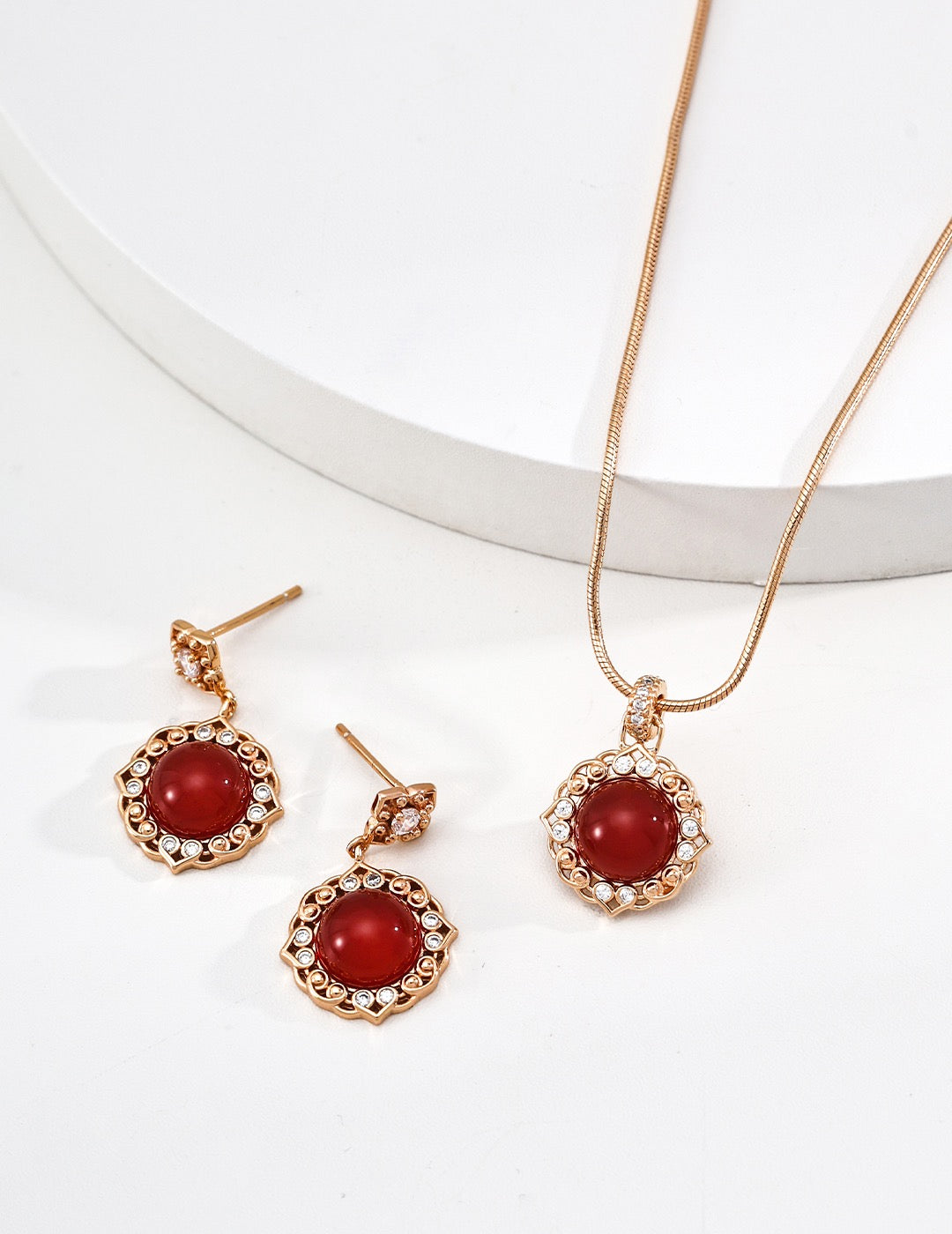 Corail Halo Drop Earrings – view 2