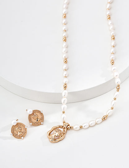 Rosette Pearl Strand Necklace — product view