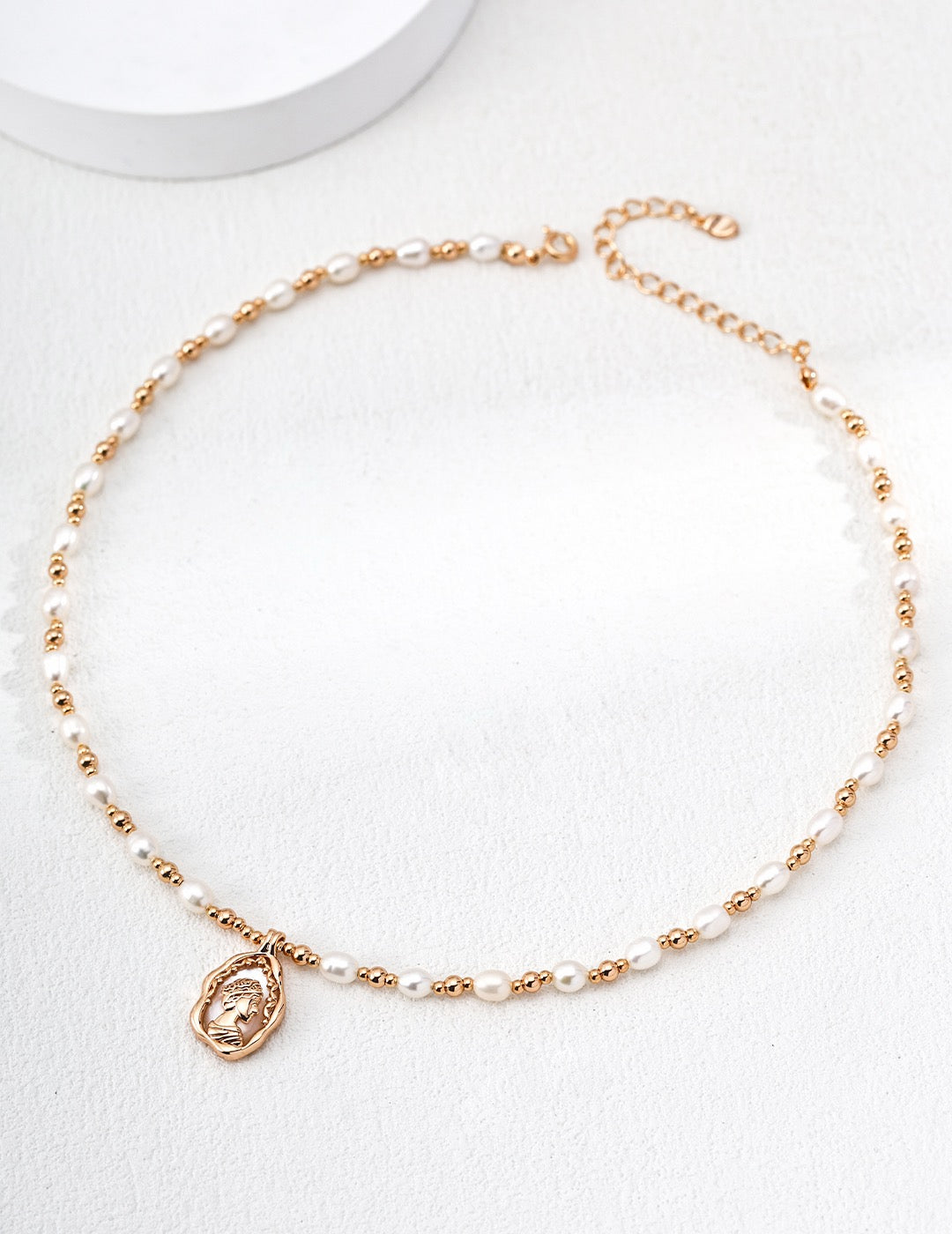 Rosette Pearl Strand Necklace — view 2