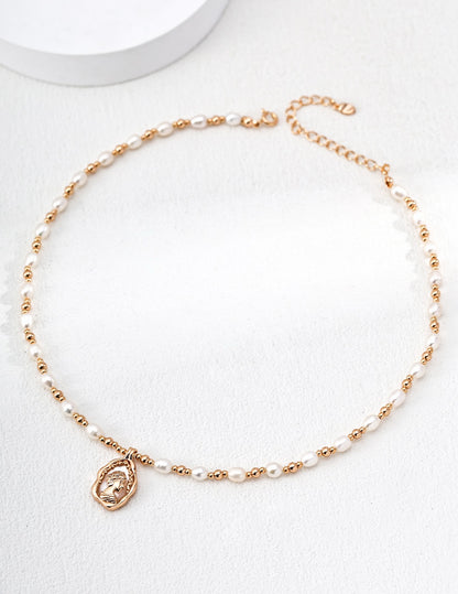 Rosette Pearl Strand Necklace — view 2
