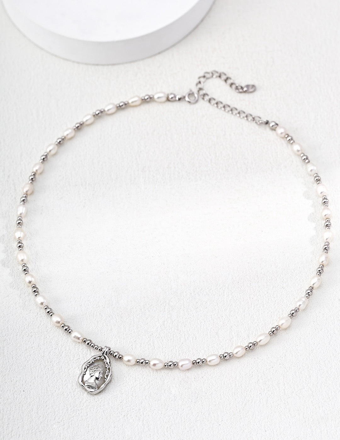 Rosette Pearl Strand Necklace — view 4