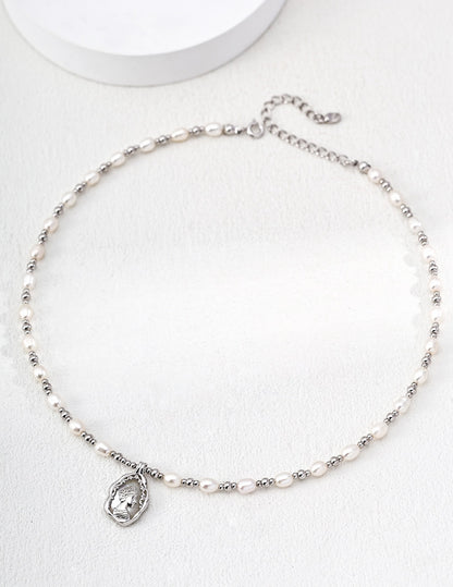 Rosette Pearl Strand Necklace — view 4