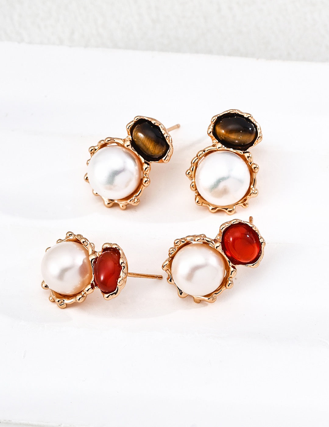 Rouge Pearl Drop Earrings — view 2