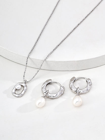 Halo Pearl Pendant Necklace — view 3