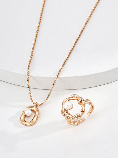 Halo Pearl Pendant Necklace — view 2