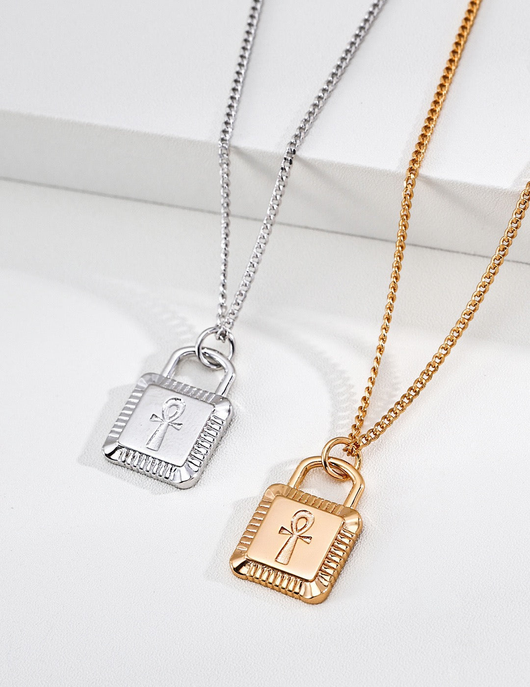 Ankh Lock Pendant Necklace — view 4