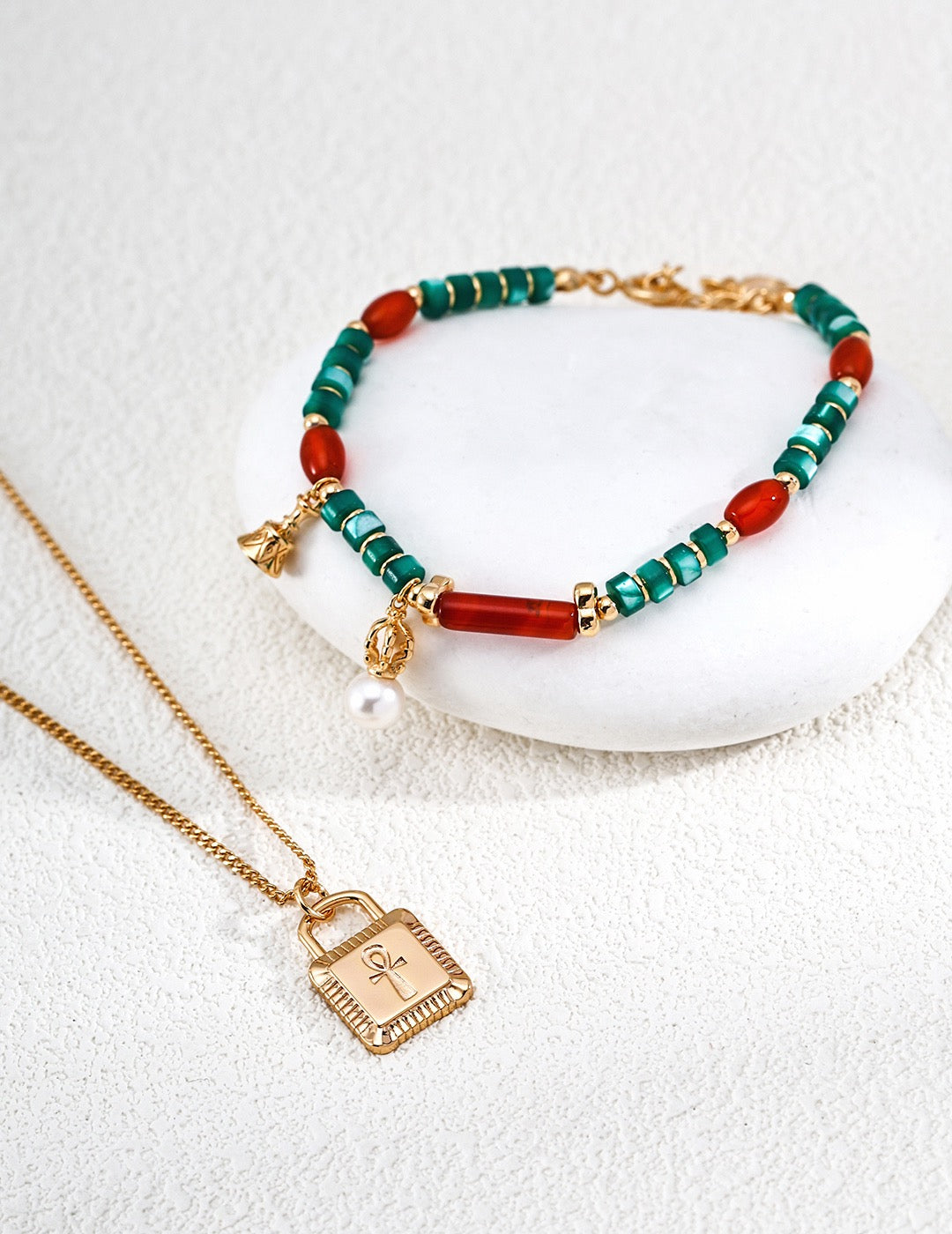 Ankh Lock Pendant Necklace — view 3